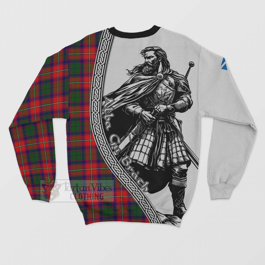 Tartan Vibes Clothing Hopkirk Tartan Clan Crest Sweatshirt with Highlander Warrior Celtic Style