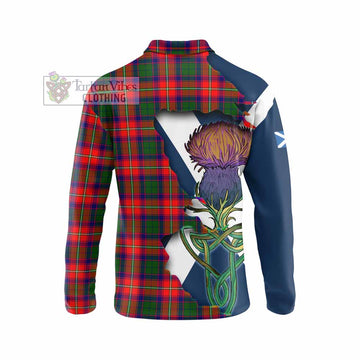 Hopkirk Tartan Family Crest Long Sleeve Polo Shirt Scottish Thistle Celtic Inspired - Tartan Vibes Clothing