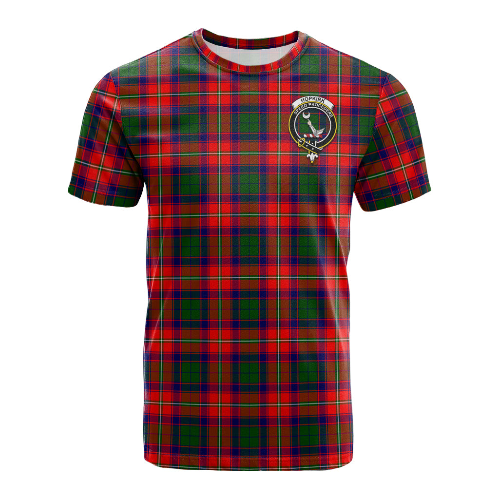 Hopkirk Tartan T-Shirt with Family Crest - Tartan Vibes Clothing