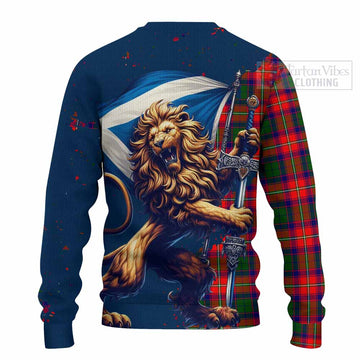 Hopkirk Tartan Family Crest Knitted Sweater with Scottish Majestic Lion