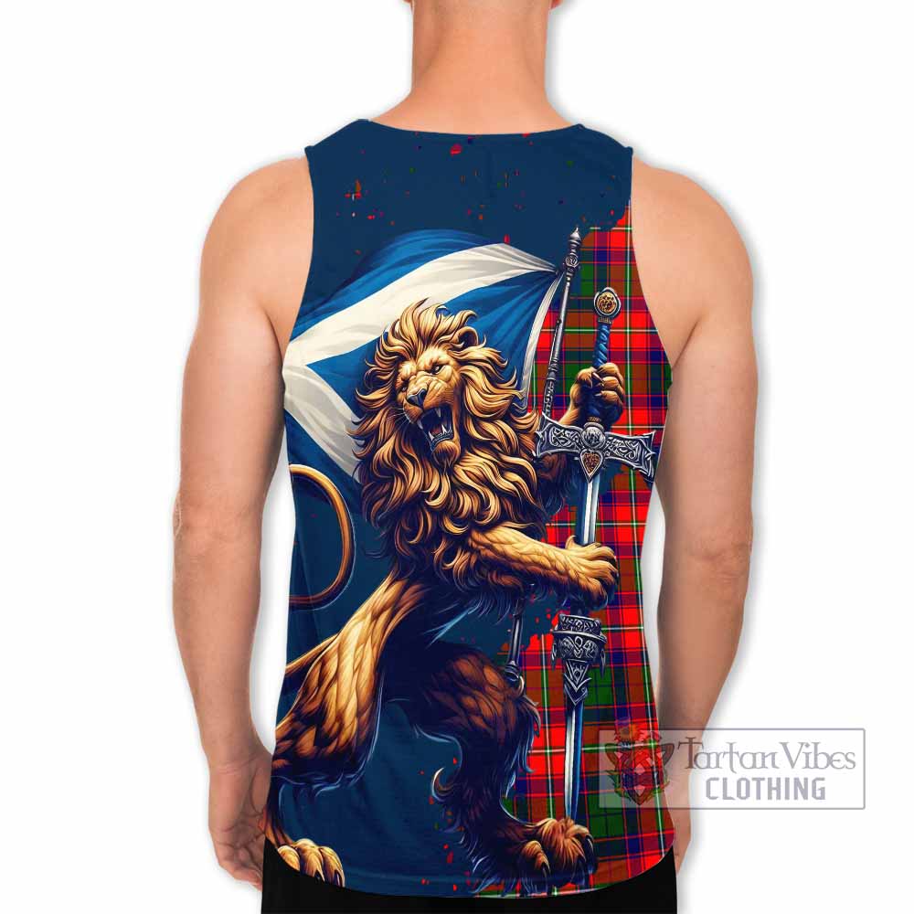 Tartan Vibes Clothing Hopkirk Tartan Family Crest Men's Tank Top with Scottish Majestic Lion