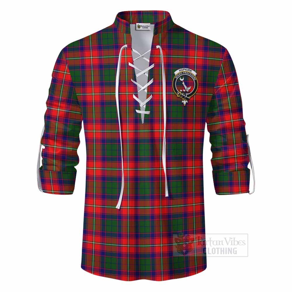 Tartan Vibes Clothing Hopkirk Tartan Ghillie Kilt Shirt with Family Crest DNA In Me Style