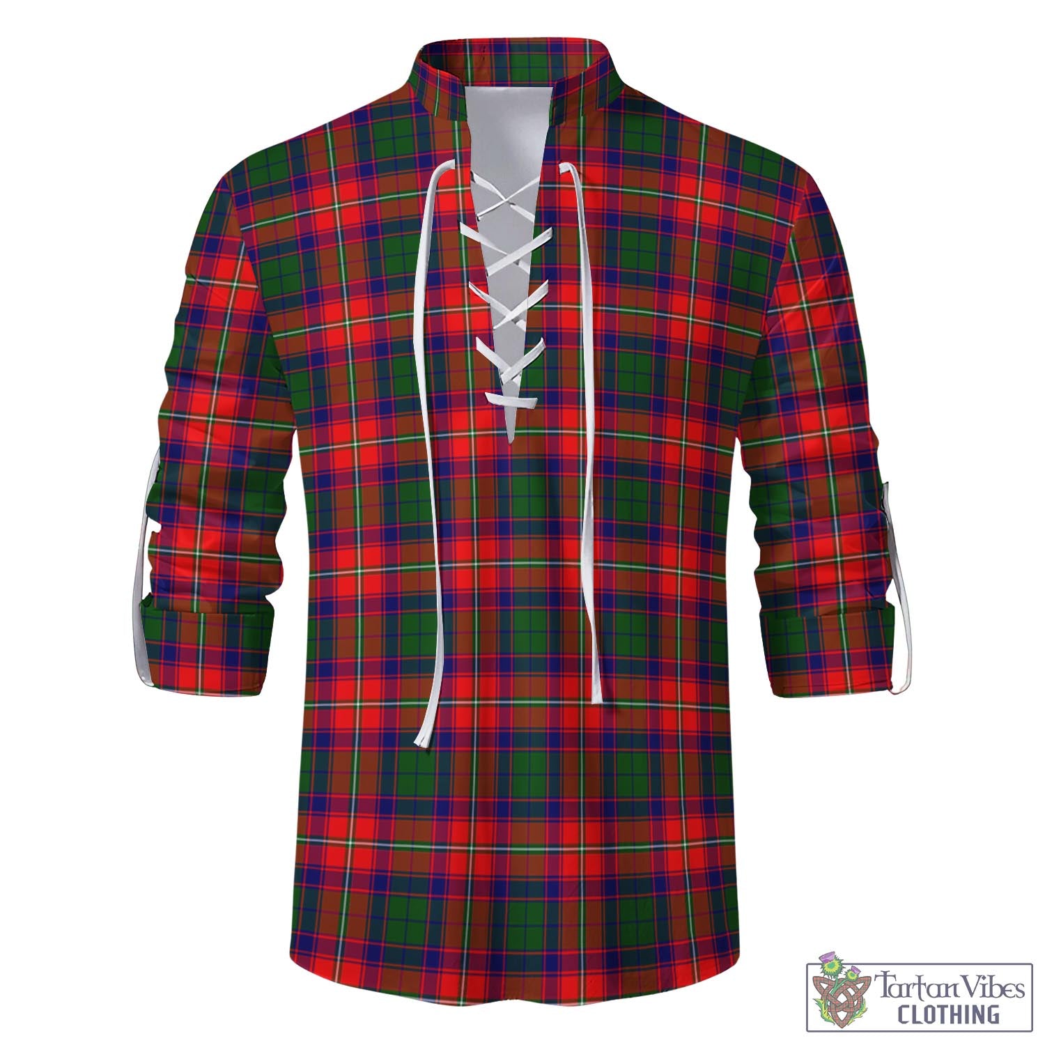 Tartan Vibes Clothing Hopkirk Tartan Men's Scottish Traditional Jacobite Ghillie Kilt Shirt