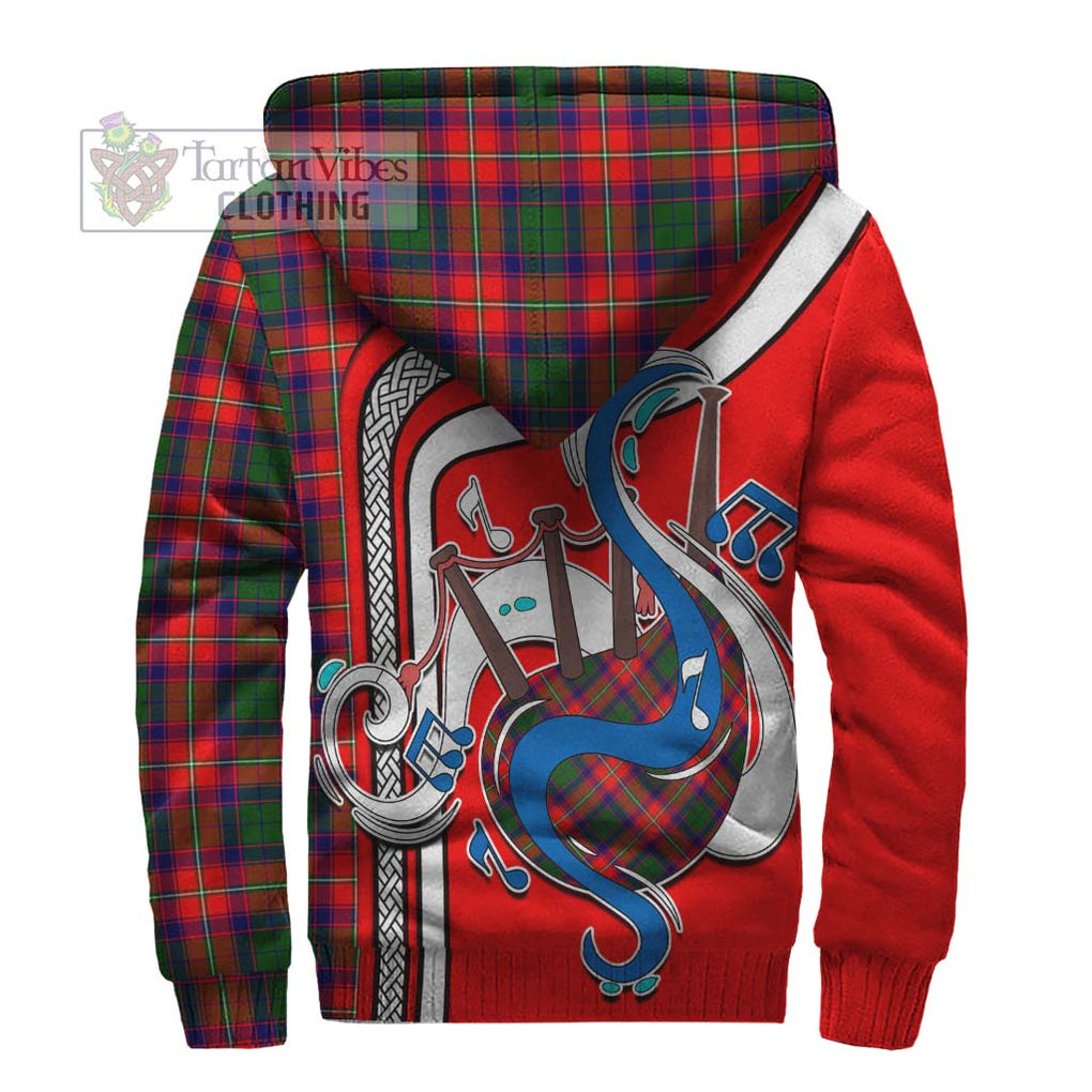 Hopkirk Tartan Sherpa Hoodie with Epic Bagpipe Style - Tartanvibesclothing Shop