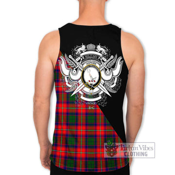 Hopkirk Tartan Men's Tank Top with Family Crest and Military Logo Style