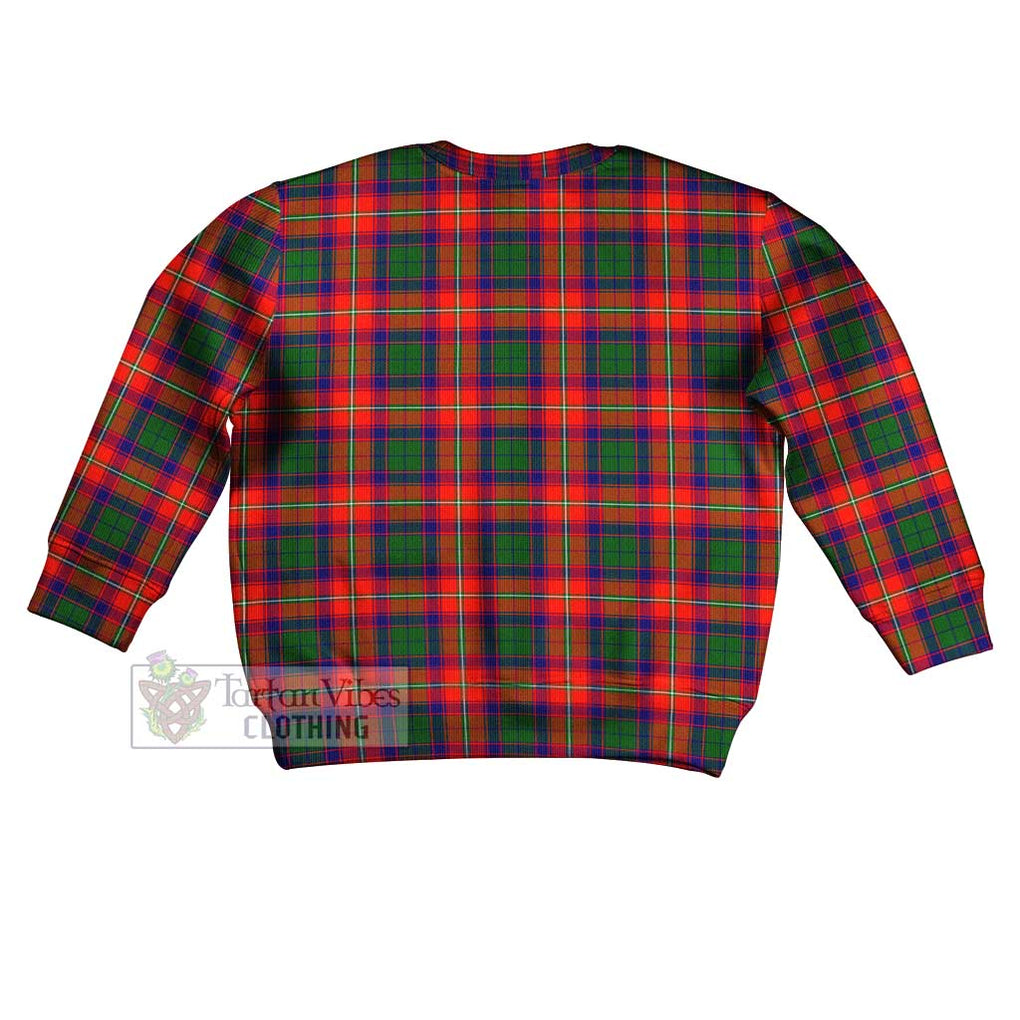 Tartan Vibes Clothing Hopkirk Tartan Kid Ugly Sweater with Family Crest