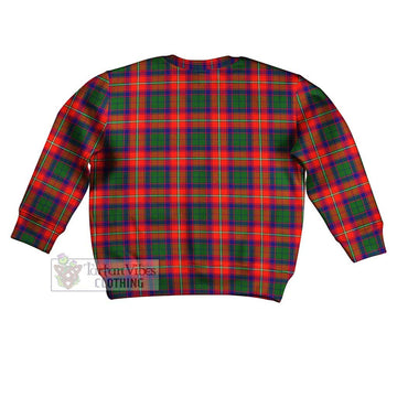 Hopkirk Tartan Kid Ugly Sweater with Family Crest