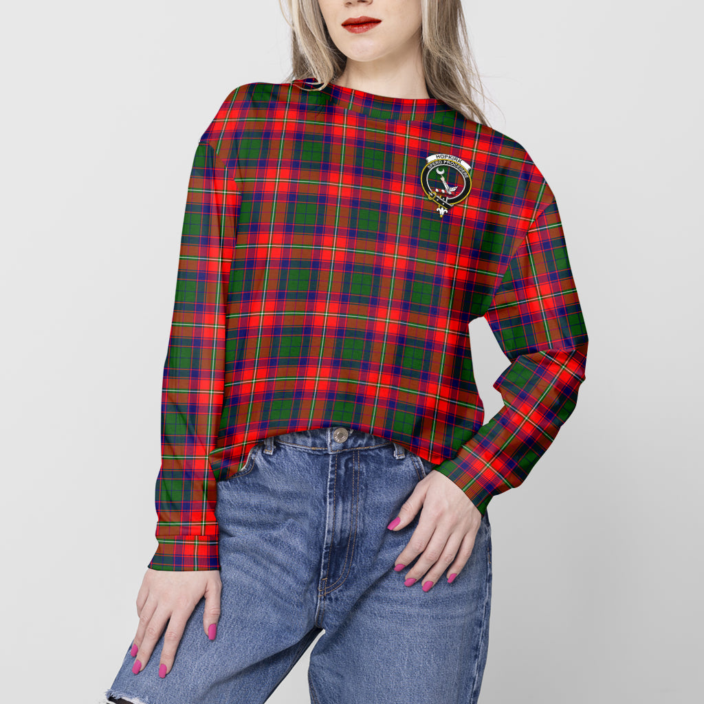 Hopkirk Tartan Sweatshirt with Family Crest - Tartan Vibes Clothing