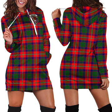 Hopkirk Tartan Hoodie Dress with Family Crest