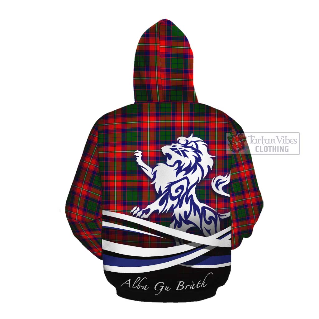 Tartan Vibes Clothing Hopkirk Tartan Cotton Hoodie with Alba Gu Brath Regal Lion Emblem