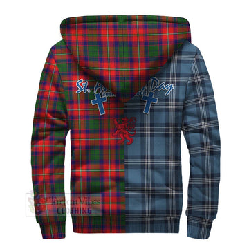 Hopkirk Tartan Sherpa Hoodie Happy St. Andrew's Day Half Tartan Style