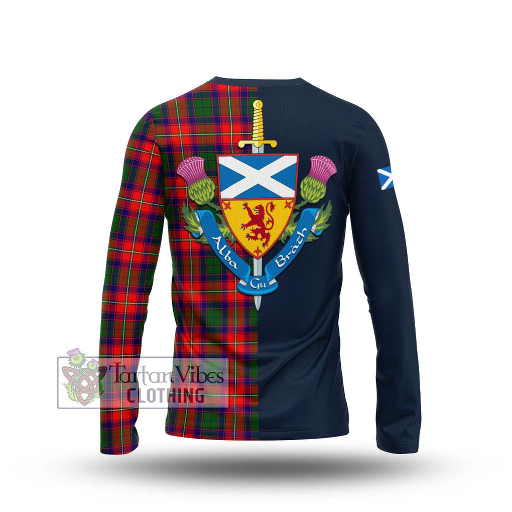 Tartan Vibes Clothing Hopkirk Tartan Long Sleeve T-Shirt with Scottish Lion Royal Arm Half Style