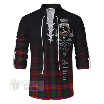 Hopkirk Tartan Ghillie Kilt Shirt Featuring Alba Gu Brath Family Crest Celtic Inspired