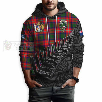 Hopkirk Crest Tartan Hoodie with New Zealand Silver Fern Half Style