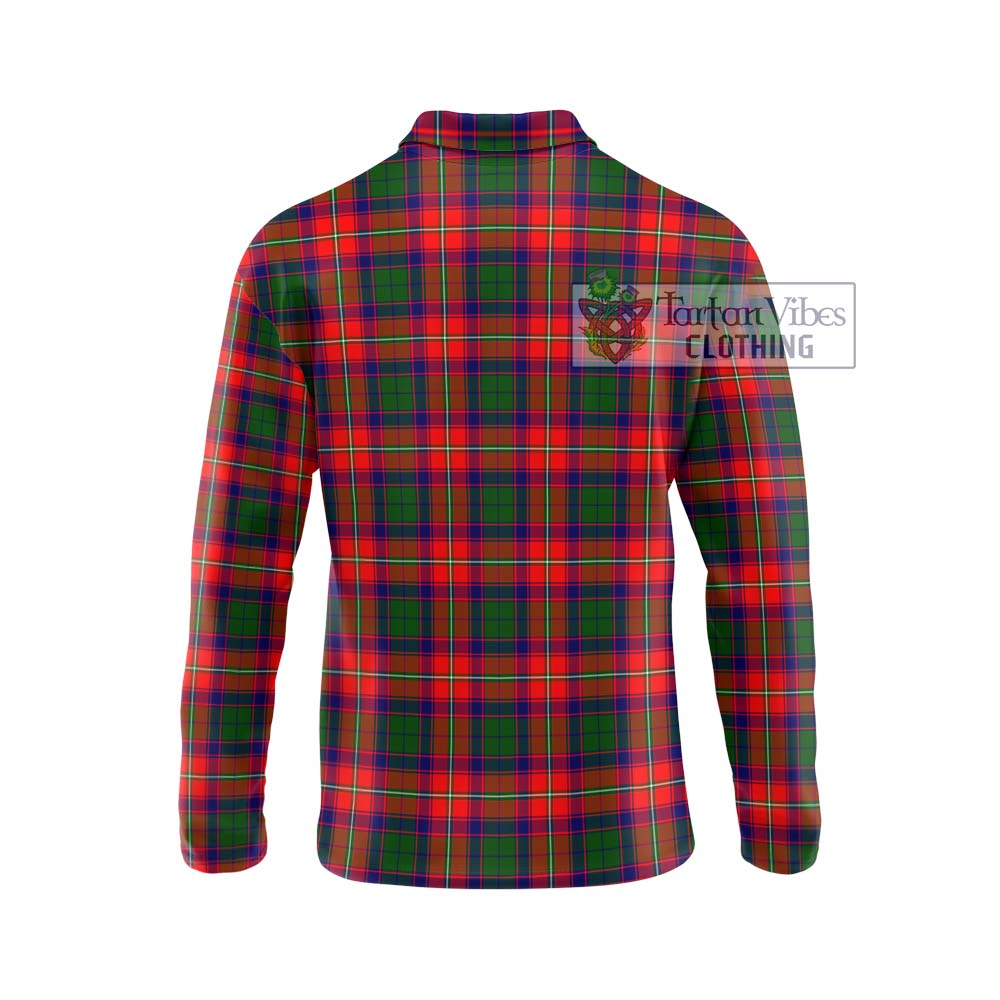 Hopkirk Tartan Long Sleeve Polo Shirt with Family Crest DNA In Me Style - Tartanvibesclothing Shop