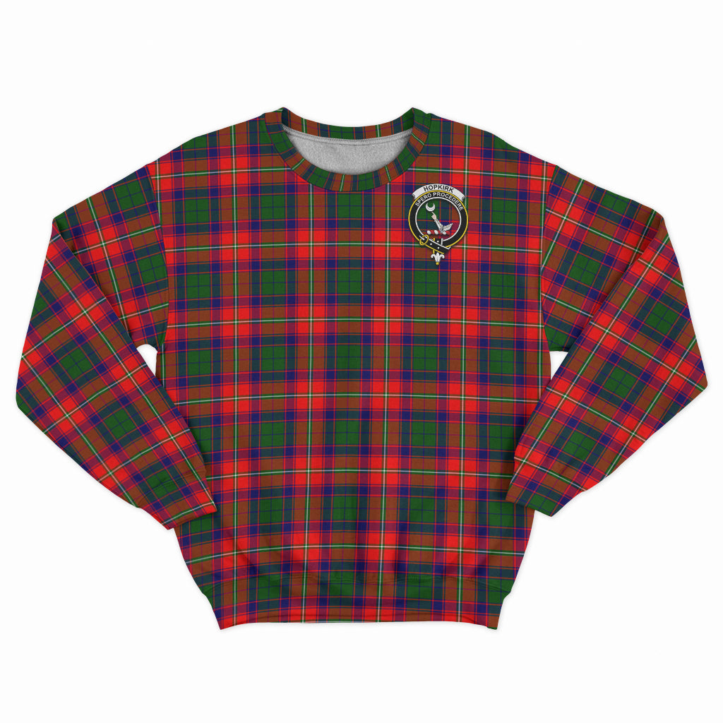 Hopkirk Tartan Sweatshirt with Family Crest - Tartan Vibes Clothing