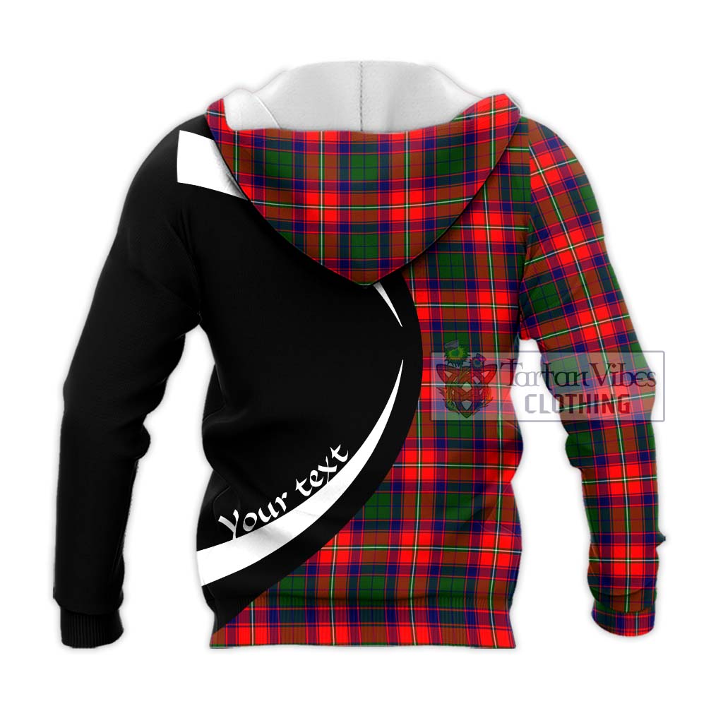 Hopkirk Tartan Knitted Hoodie with Family Crest Circle Style - Tartan Vibes Clothing