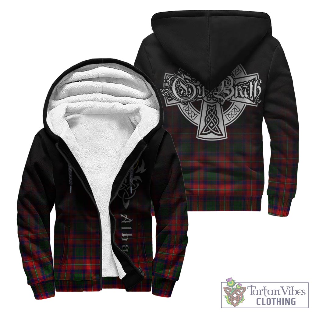 Tartan Vibes Clothing Hopkirk Tartan Sherpa Hoodie Featuring Alba Gu Brath Family Crest Celtic Inspired