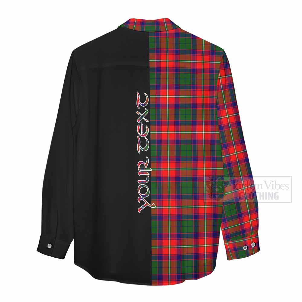 Tartan Vibes Clothing Hopkirk Tartan Women's Casual Shirt with Family Crest and Half Of Me Style