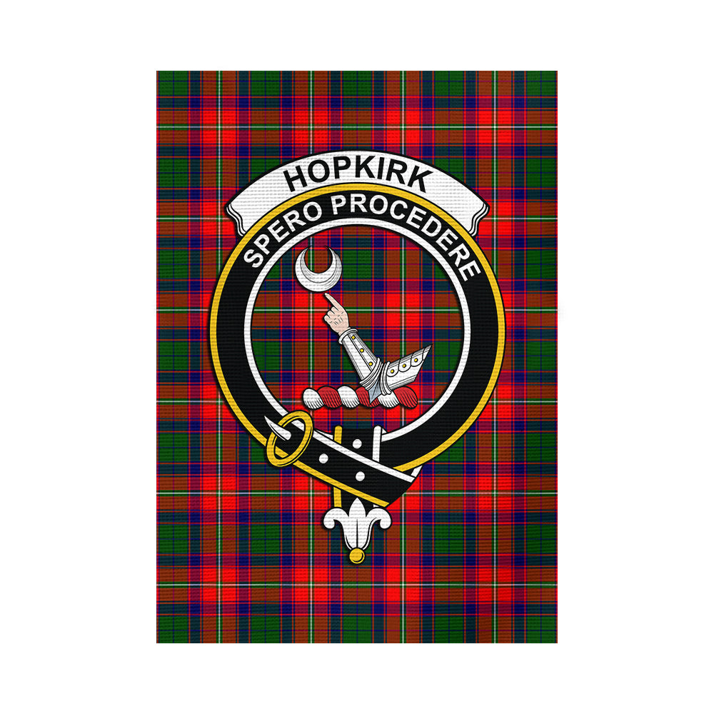 hopkirk-tartan-flag-with-family-crest