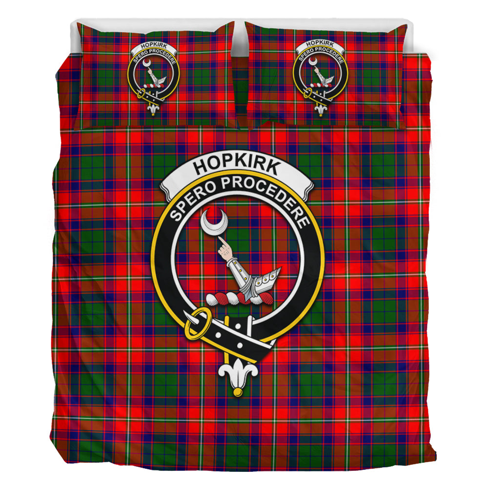 Hopkirk Tartan Bedding Set with Family Crest - Tartan Vibes Clothing