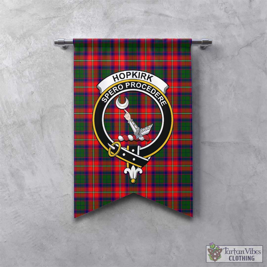 Tartan Vibes Clothing Hopkirk Tartan Gonfalon, Tartan Banner with Family Crest