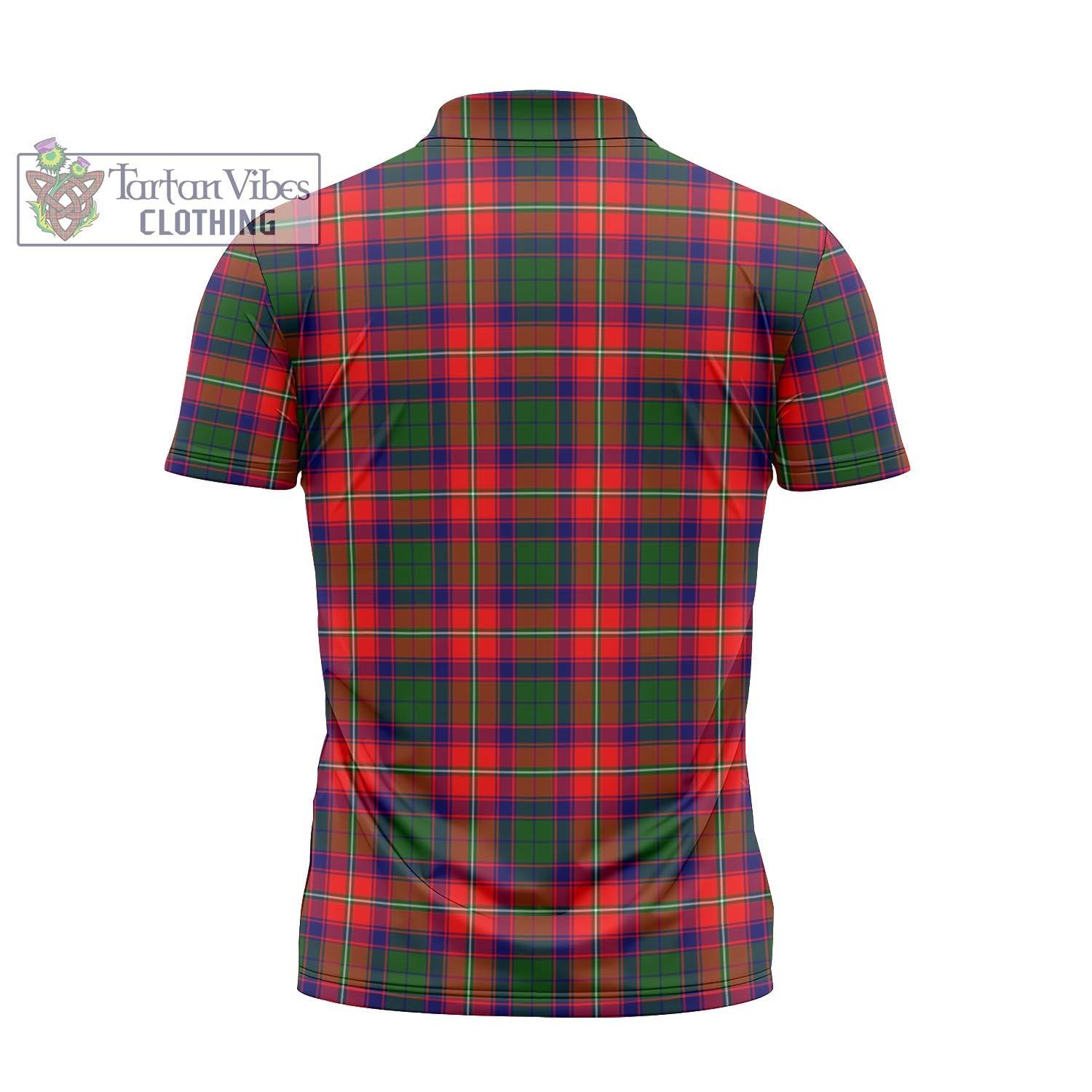 Tartan Vibes Clothing Hopkirk Tartan Zipper Polo Shirt with Family Crest