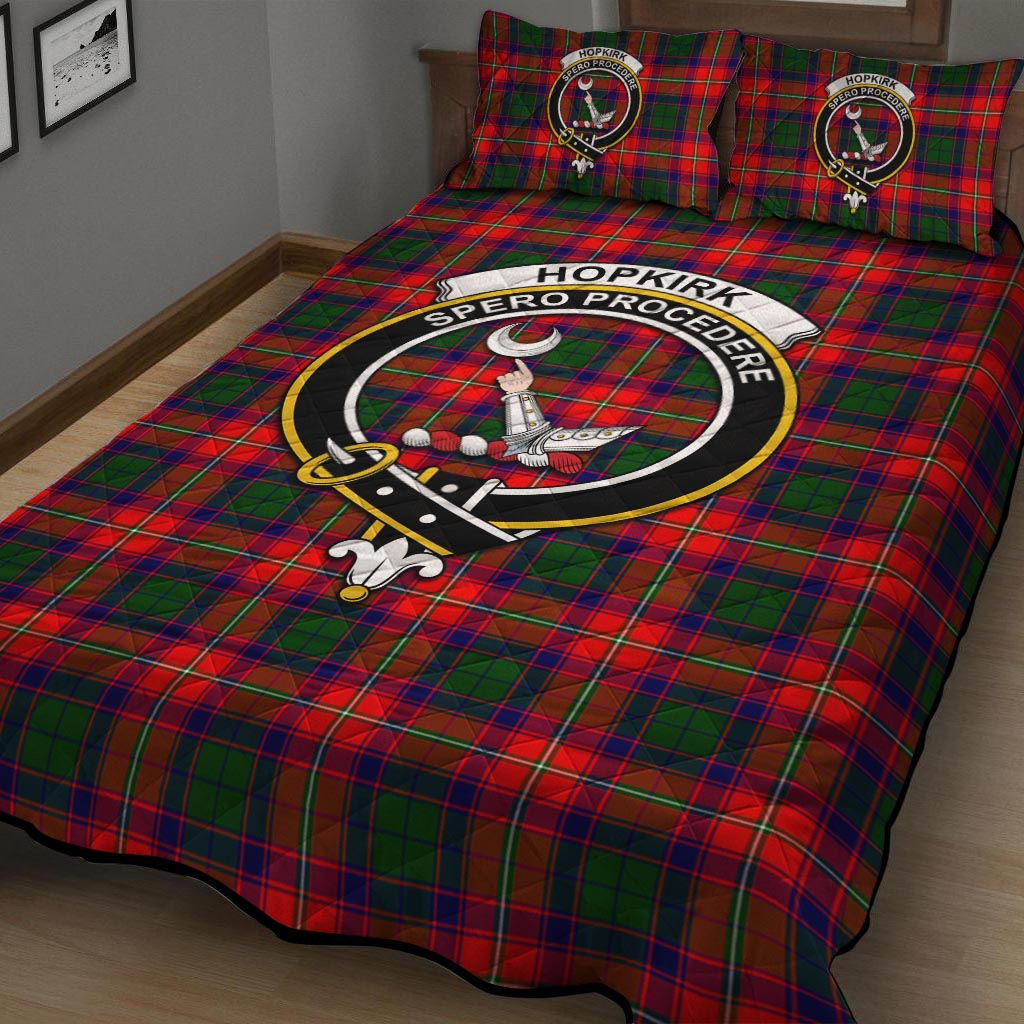 Hopkirk Tartan Quilt Bed Set with Family Crest - Tartan Vibes Clothing