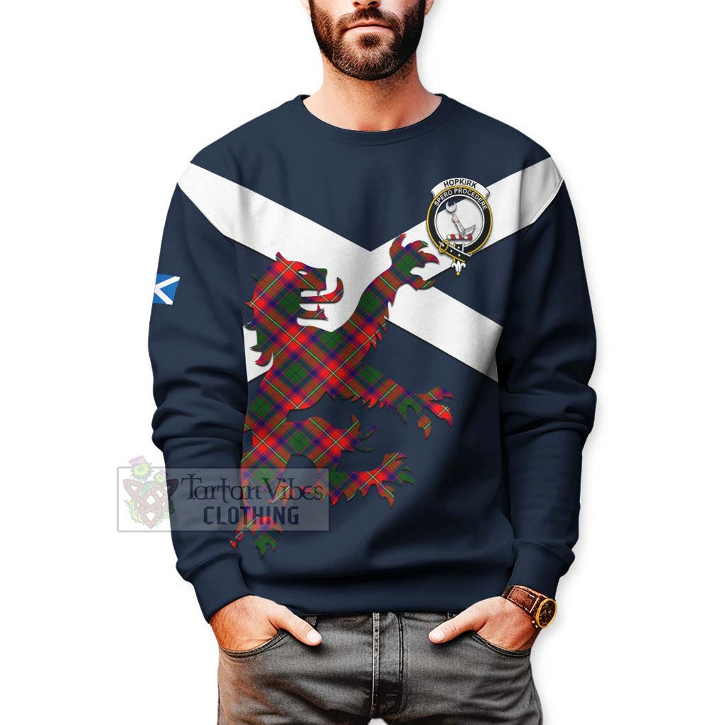 Tartan Vibes Clothing Hopkirk Tartan Lion Rampant Sweatshirt – Proudly Display Your Heritage with Alba Gu Brath and Clan Name