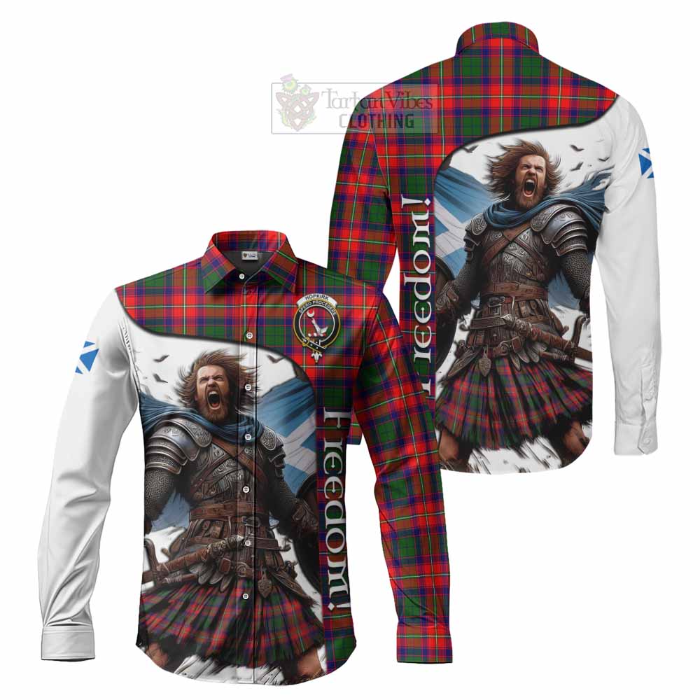 Tartan Vibes Clothing Hopkirk Crest Tartan Long Sleeve Button Shirt Inspired by the Freedom of Scottish Warrior