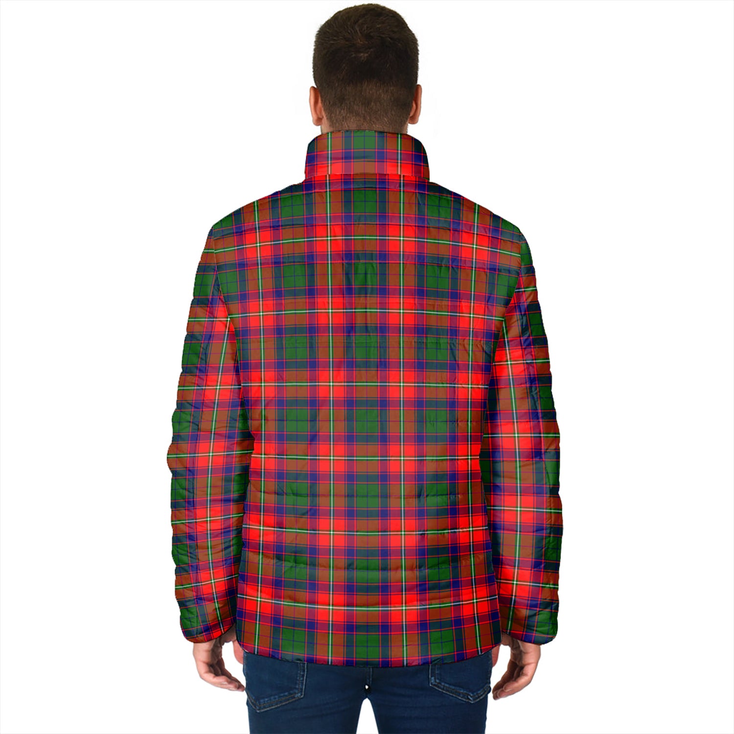 Hopkirk Tartan Padded Jacket with Family Crest - Tartanvibesclothing