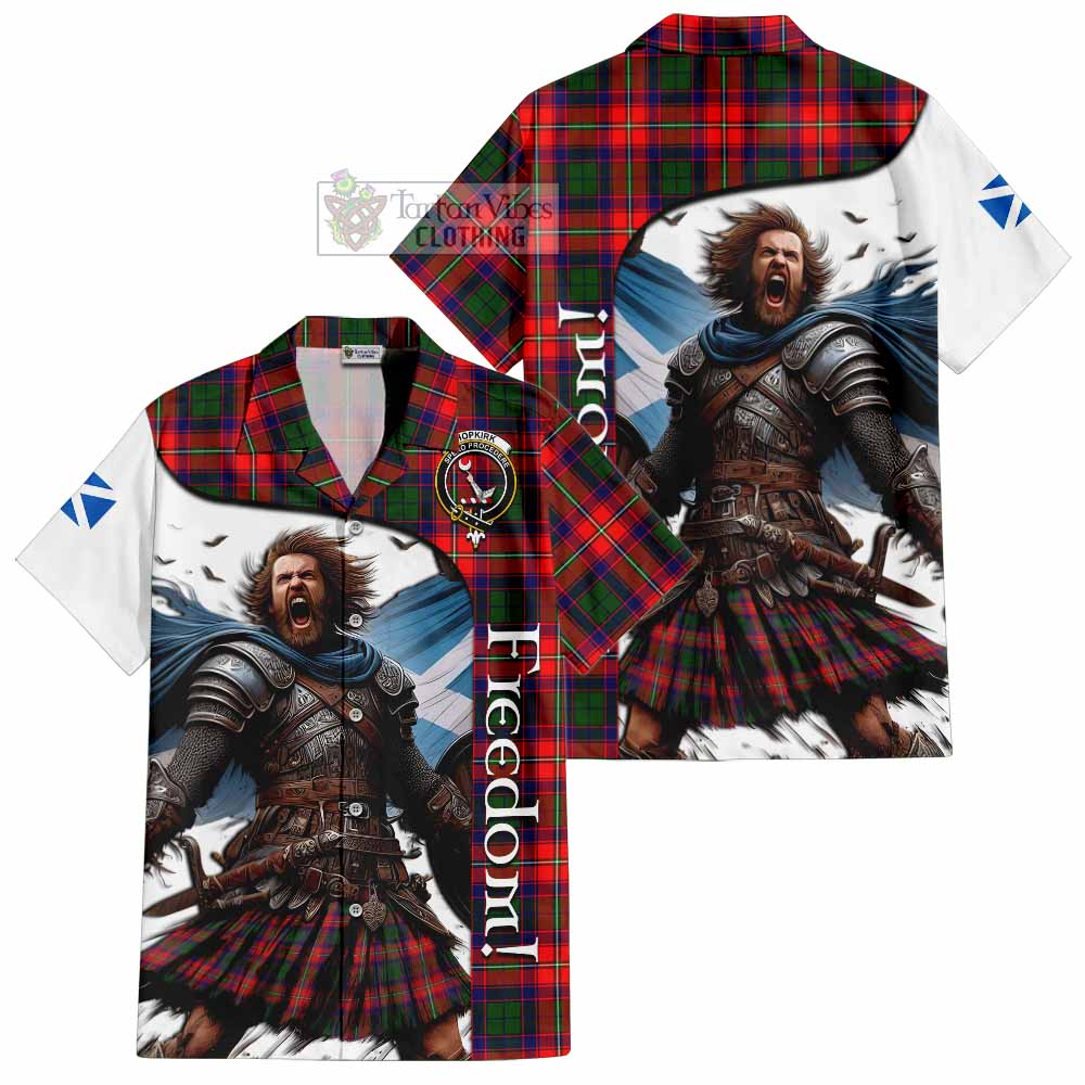 Tartan Vibes Clothing Hopkirk Crest Tartan Short Sleeve Button Shirt Inspired by the Freedom of Scottish Warrior