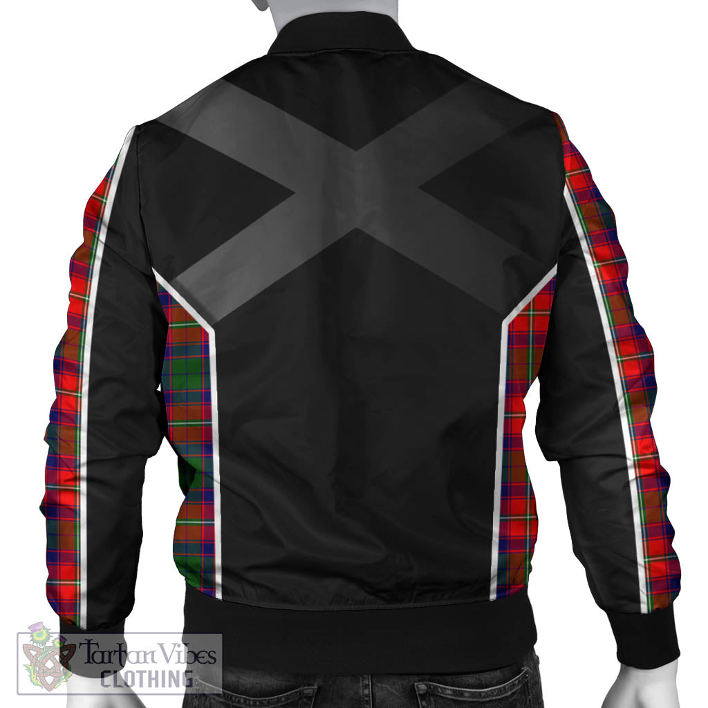 Tartan Vibes Clothing Hopkirk Tartan Bomber Jacket with Family Crest and Scottish Thistle Vibes Sport Style