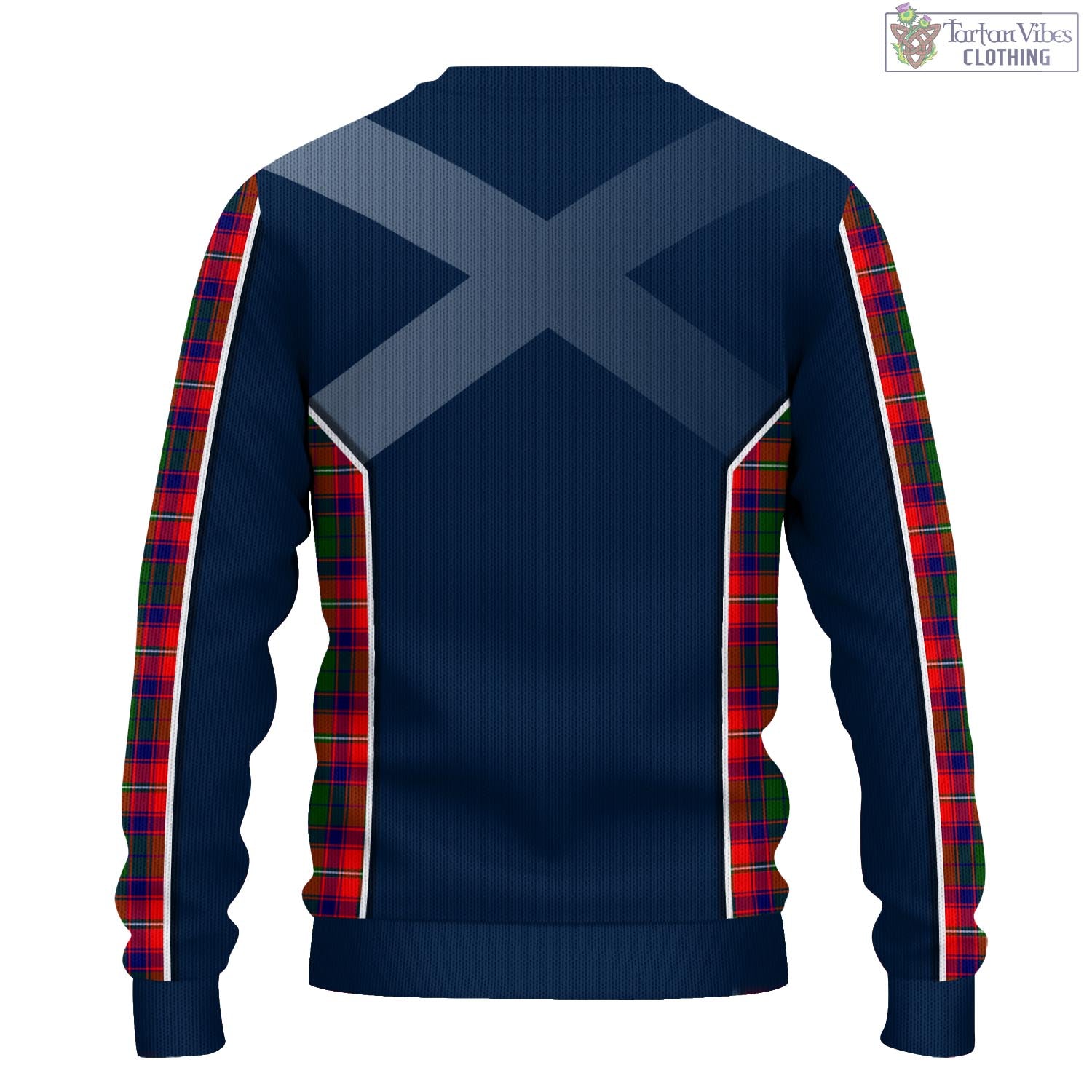 Tartan Vibes Clothing Hopkirk Tartan Knitted Sweatshirt with Family Crest and Scottish Thistle Vibes Sport Style