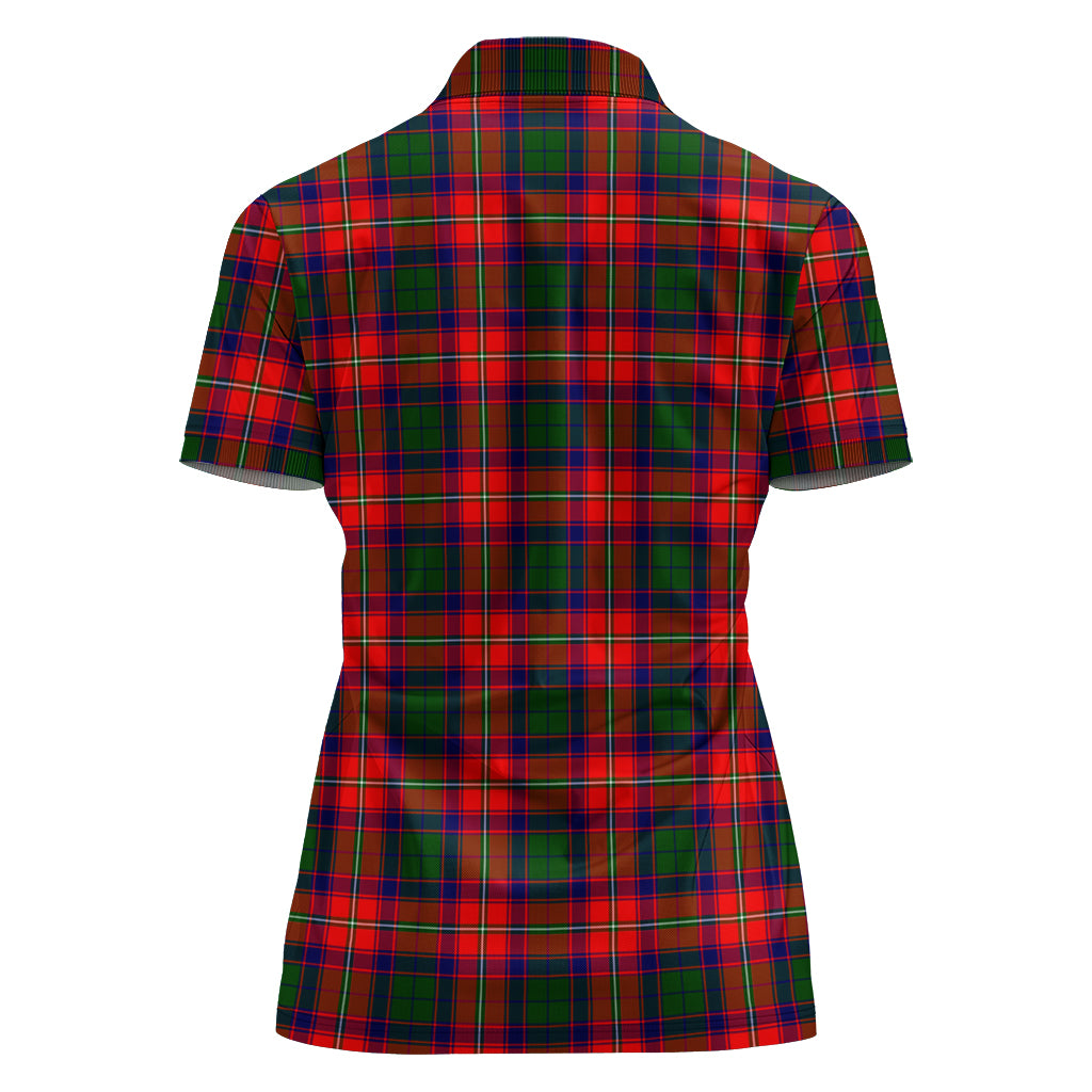 Hopkirk Tartan Polo Shirt with Family Crest For Women - Tartan Vibes Clothing