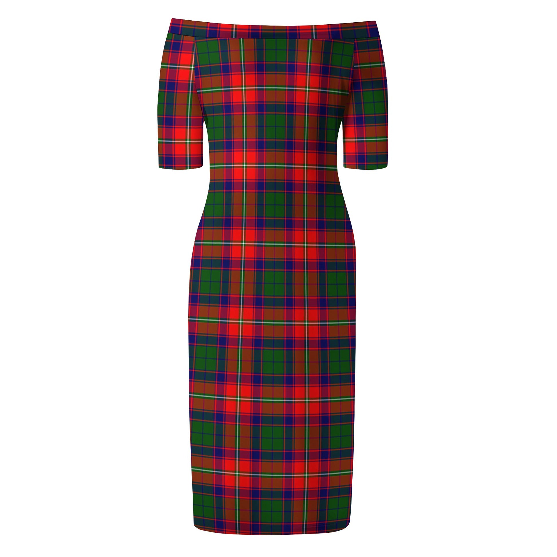 Hopkirk Tartan Off Shoulder Lady Dress - Tartanvibesclothing