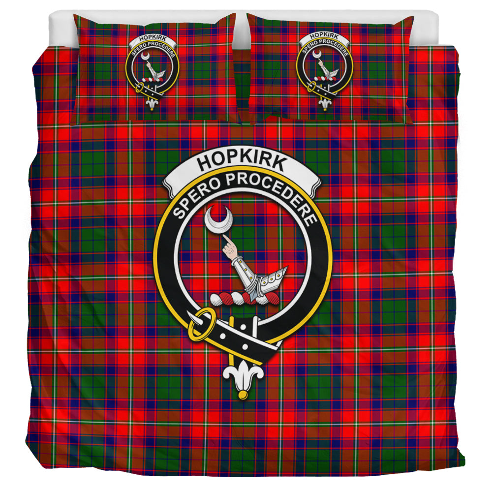 Hopkirk Tartan Bedding Set with Family Crest UK Bedding Set UK Super King 104*94 inch - Tartan Vibes Clothing