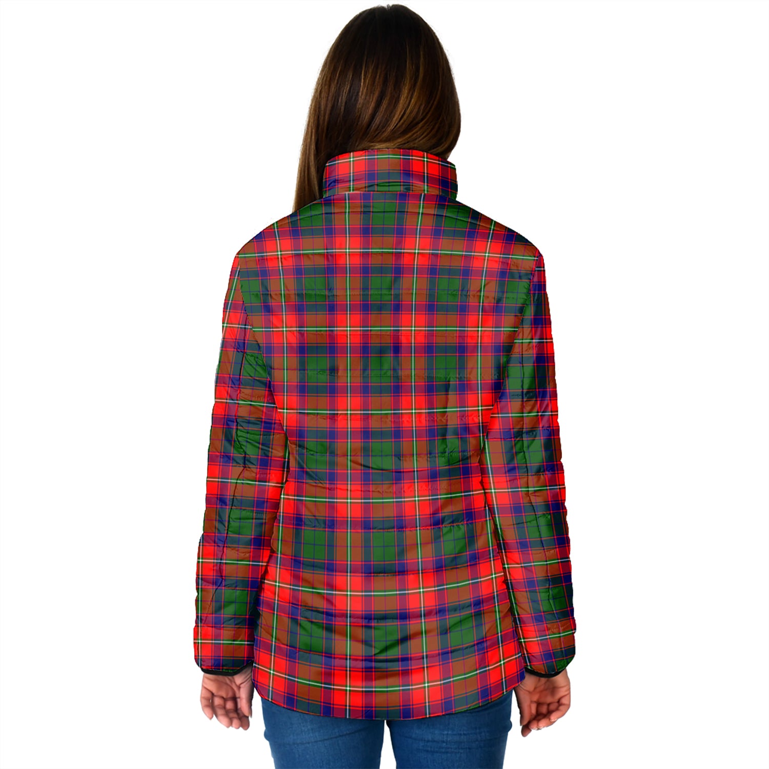 Hopkirk Tartan Padded Jacket with Family Crest - Tartan Vibes Clothing