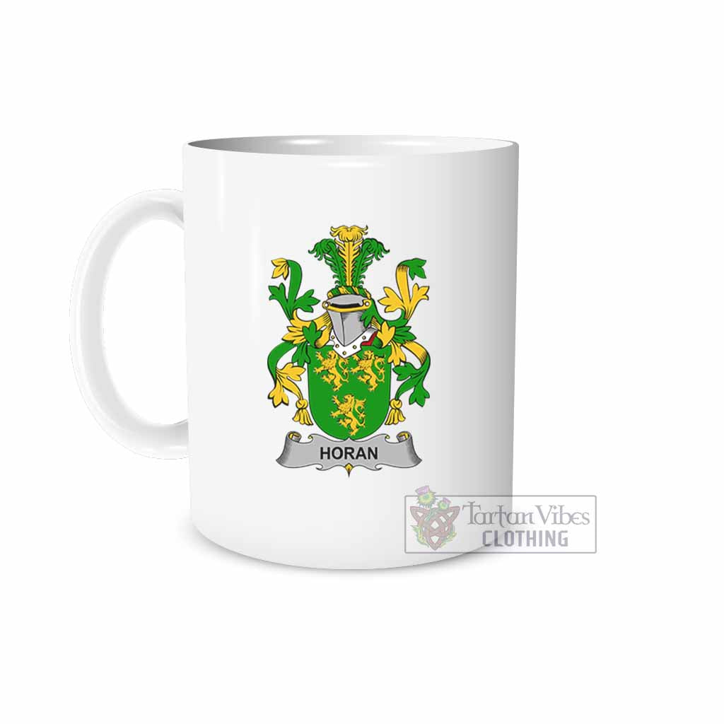 Horan Irish Clan Coat of Arms Ceramic Mug White - 2D-tartanvibesclothing