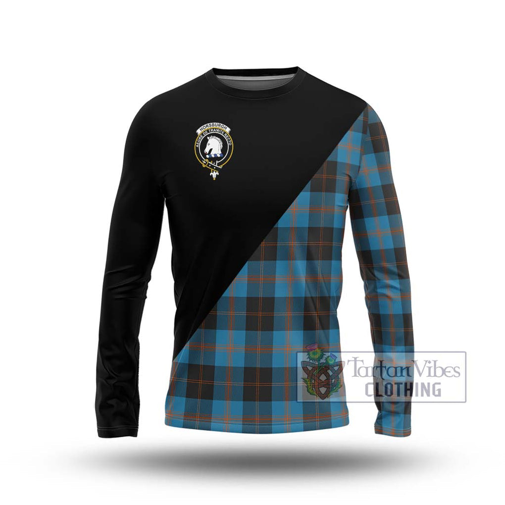 Horsburgh Tartan Long Sleeve T-Shirt with Family Crest and Military Logo Style Unisex - Tartanvibesclothing Shop