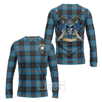 Horsburgh Tartan Long Sleeve T-Shirt with Family Crest Celtic Skull Style