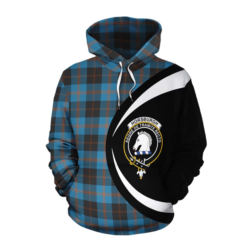 Tartan Vibes Clothing Horsburgh Tartan Cotton Hoodie with Family Crest Circle Style