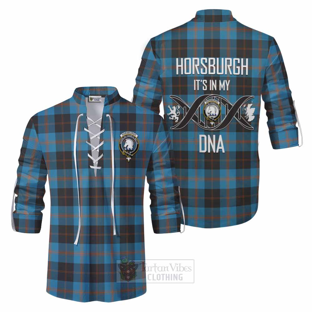 Tartan Vibes Clothing Horsburgh Tartan Ghillie Kilt Shirt with Family Crest DNA In Me Style