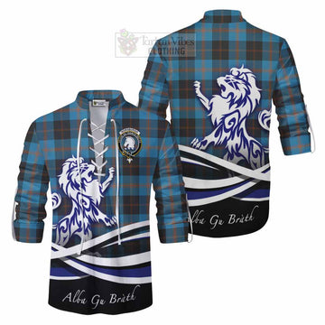 Horsburgh Tartan Ghillie Kilt Shirt with Alba Gu Brath Regal Lion Emblem