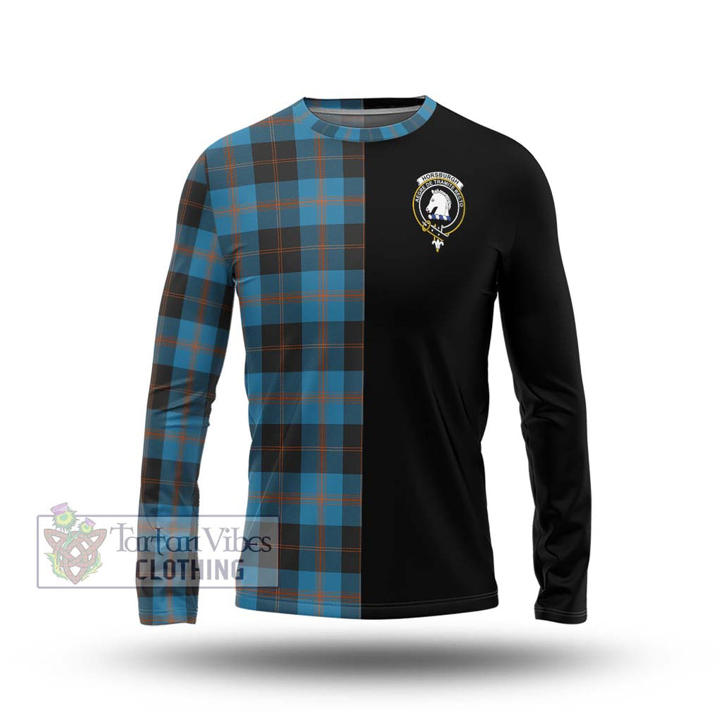 Horsburgh Tartan Long Sleeve T-Shirt with Family Crest and Half Of Me Style Unisex - Tartanvibesclothing Shop