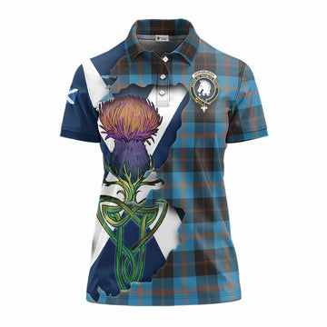 Horsburgh Tartan Family Crest Women's Polo Shirt Scottish Thistle Celtic Inspired Women - Tartan Vibes Clothing