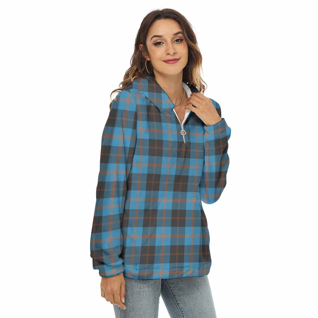 Tartan Vibes Clothing Horsburgh Tartan Women's Borg  Half Zip Fleece Hoodie