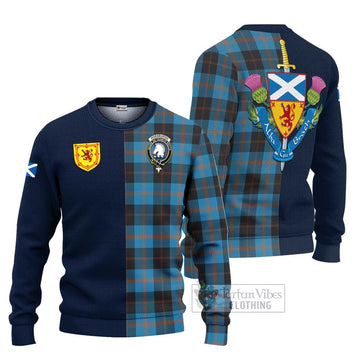 Horsburgh Tartan Ugly Sweater with Scottish Lion Royal Arm Half Style