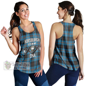 Horsburgh Tartan Women's Racerback Tanks with Family Crest DNA In Me Style