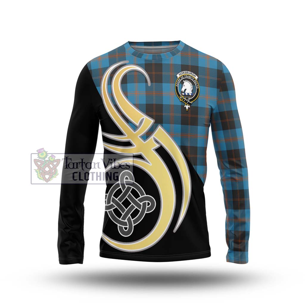 Horsburgh Tartan Long Sleeve T-Shirt with Family Crest and Celtic Symbol Style Unisex - Tartan Vibes Clothing